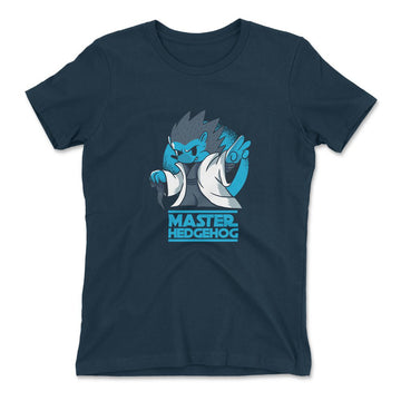 Master Hedgehog Womens T-Shirt in Midnight Navy color